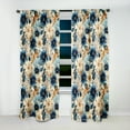 thumbnail image 2 of Designart "Hibiscus Haven" Hibiscus Blue, Beige Curtain 1 Panel, 2 of 6