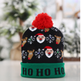 thumbnail image 3 of Gorro de punto con luz LED, colorido gorro de punto navideño, gorro luminoso de invierno, gorro unisex para nieve, suave y cálido, para deportes, fiestas, camping, trotar, ciclismo, 2 piezas (LET IT SNOW+ Elder Elk) Rojo Verde, 3 of 5