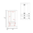 thumbnail image 3 of FM FURNITURE Sehili Wardrobe 3 Doors 1 Drawer Side Shelves Hanging Rods Wenge, 3 of 8