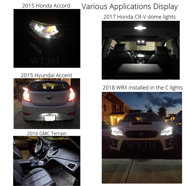 WLJH White T10 194 LED Instrument Cluster Bulb Kit, 360° Lighting, 10 ...