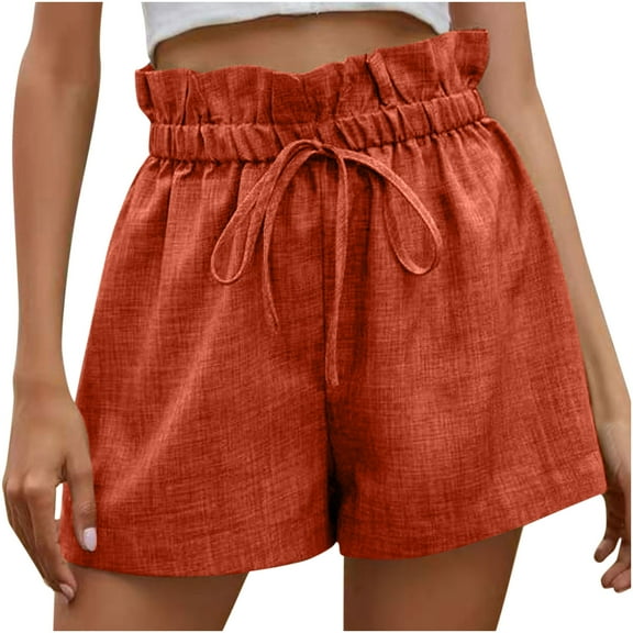 Ichuanyi Womens Pants , Women's Fashion Solid Color Casual Wide Leg Lace Loose High Waist Shorts Pants