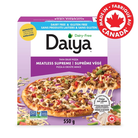 Daiya pizza suprême sans produits laitiers et sans gluten, végétalien (surgelée) 550 g