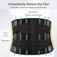 thumbnail image 2 of Tirantes para la espalda para aliviar el dolor de espalda baja con 6 soportes, cinturón de soporte lumbar antideslizante con malla de 16 orificios para la ciática (Tamaño de la cintura: 45.3, 2 of 5