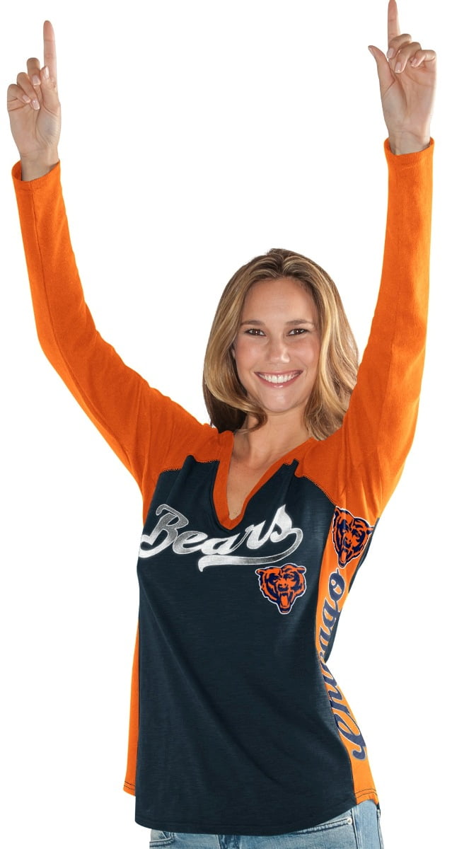 Chicago Bears Women's G-III NFL "Stadium" V-neck Long Sleeve T-shirt by G-III Sports