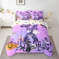 thumbnail image 4 of Homewish Cute Witch Cat Monogram X 7-Piece Twin Bedding,Spooky Halloween Pumpkin Lantern Bedding Comforter Set,Halloween Reversible, 4 of 8