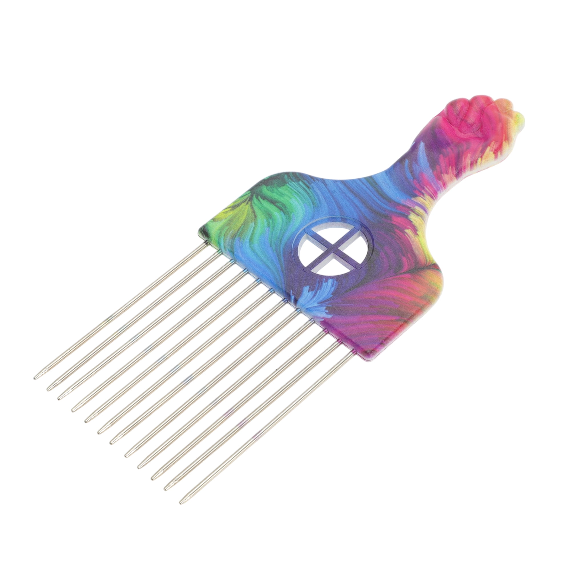 Unique Bargains Metal Hair Pick for Curly Hair Multicolored 1 Pc