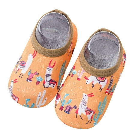 

TQWQT Baby Shoes for Boys Girl Kids Girls Cartoon Swim Water Barefoot Aqua Socks Non-Slip Shoes Yellow 2-3 Years
