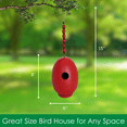 thumbnail image 4 of Songbird Essentials Wren Bird House, Red Wooden Egg Birdhouse, 4 of 6