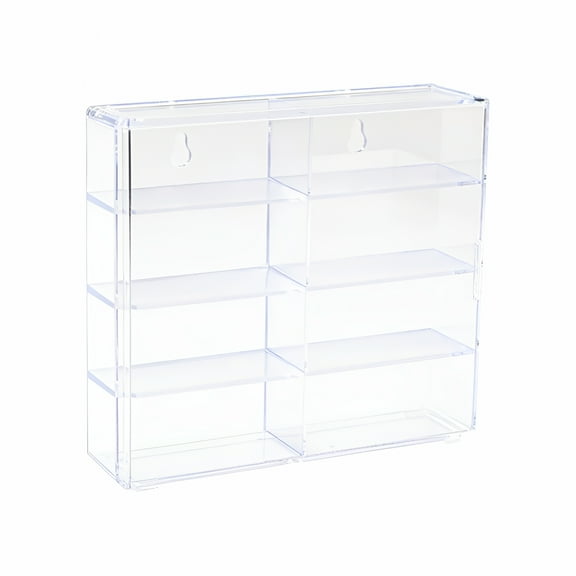 LAMIRO 1:64 Acrylic Display Box for 8 Car Model Toy Cabinet Rack with Door