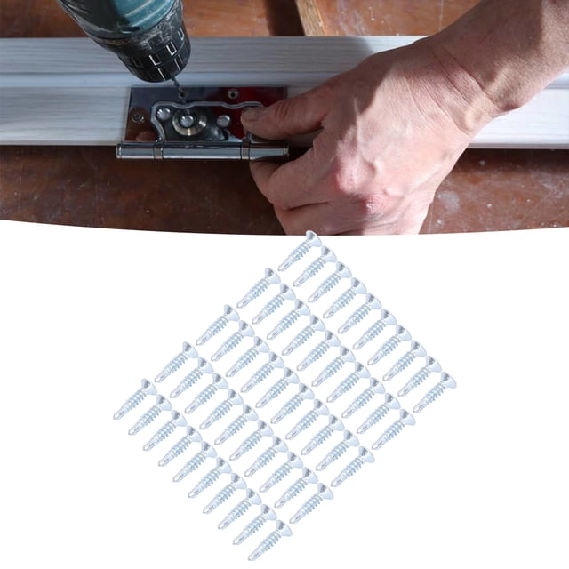 Vis Auto-Perçante, Vis de Fixation Filetage Transparent Galvanisé 50 Pcs pour Fixation