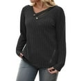 thumbnail image 2 of NISVIYA Winter Womens Plus Size Sweaters Blouses Elegant Long Sleeve Chic V Neck Pullover Black, 2 of 6
