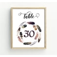 thumbnail image 4 of Darling Souvenir Wedding Table Numbers Round Feather Frame Elegant Table Top Cards-5" x 7" (1 to 50), 4 of 4