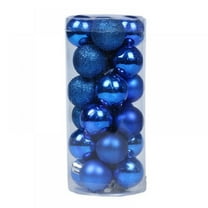 24Pcs Blue Christmas Balls Ornaments for Christmas Tree - Shatterproof Christmas Tree Decorations Hanging Ball for Holiday Wedding Party Decoration，1.2inch