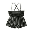 thumbnail image 1 of CNKOO Baby Girl Off Shoulder Striped Sling Romper, 1 of 2