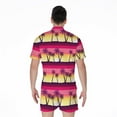thumbnail image 2 of Sunset Palm Tree Pattern Short Sleeve Men'S Rompers, Aloha Tropical Hawaiian Casual Summer Jumpsuits Outfit, 2 of 4