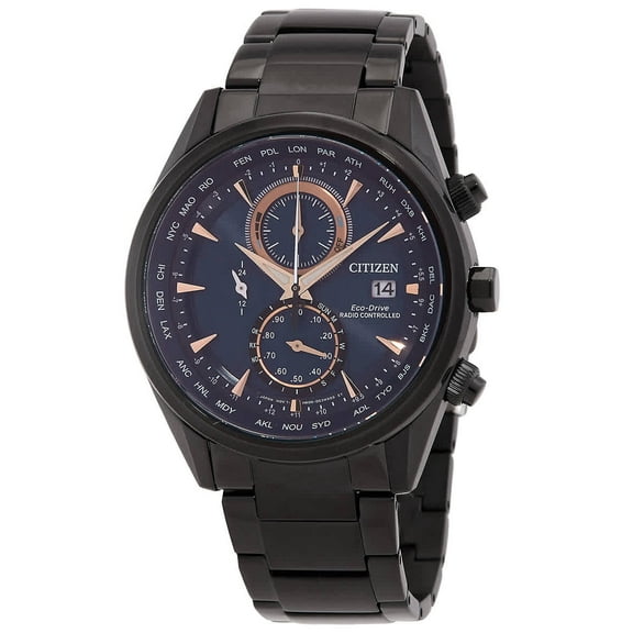 Citizen Radio-Controlled World Time Chronograph Blue Sunray Dial Men's Watch AT8265-57L