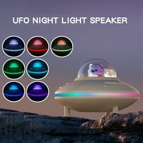 UFO-Shaped Bluetooth Speaker for Father's Day Gift with LED Lights - Portable Wireless Gift for Dad, Daddy Day Present, Hi-Fi Sound, Beige