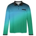 thumbnail image 4 of Mens Long Sleeve Golf Shirts with Button Collared T-Shirts Casual Pullover Gradient Polka Dot Printed Breathable Lapel Office Work Tshirts Tees Tops, 4 of 4