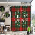 thumbnail image 2 of Christmas Winter Shower Curtain Let It Snow Shower Curtain for Bathroom Red and Green Buffalo Plaid Christmas Bathroom Decors Fabric Waterproof Bath Curtain 72x72 Inch, 2 of 6