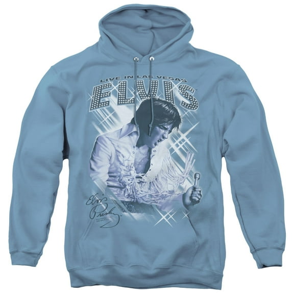 Elvis Presley Blue Vegas Adult Pullover Hoodie Sweatshirt Carolina Blue