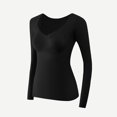 thumbnail image 5 of purcolt Womens Fleece Lined Thermal Shirts Long Sleeve V-Neck Seamless Base Layer Tops Casual Soft Comfort Warm Winter Cold Weather Undershirts, 5 of 6