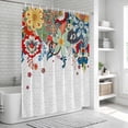 thumbnail image 6 of Bohemian Floral Bathroom Shower Curtains with 12 Hooks Polyester Waterproof Shower Curtain for Stalls and Bathtubs Retro Abstract Flowers Boho Ethnic Decorative Bathroom Privacy Curtain 72x72 Inches, 6 of 9