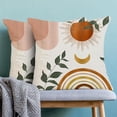 thumbnail image 2 of Boho Summer Pillow Covers 20 x 20 Inch, Fall Orange Rainbow Sun Moon Decor Throw Pillows for Couch Bed, Modern Abstract Leaf outdoor Farmhouse Decorative Pillowcase Linen Cushion Cover Set of 2, 2 of 6
