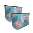 thumbnail image 3 of ZNDUO Travel Makeup Bag for Women Green Plant Leaf Texture Toiletry Bag, Multifunctional Storage Bag Cosmetic Bag Make Up Organizer, 3 of 7