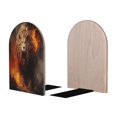 thumbnail image 2 of Hirioo Cool Fire Lion for Bookends Decorative Bookends for Shelves for Home or Office, Non-Slip Base, 2 of 8