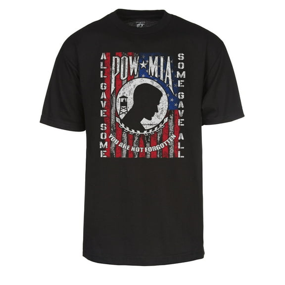 Mens POW MIA Veteran T-Shirt - USA Military Patriotic Shirt, Black X-Large