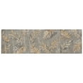 thumbnail image 3 of 2' x 8' Grey Palm Leaves Wool Runner Rug, 3 of 4