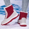 thumbnail image 3 of YOURDIARY Womens Warm Faux Fur Lined Mid-Calf Boots Waterproof Winter Snow Boots Non-slip Lace-Up Casual Boots, 3 of 9