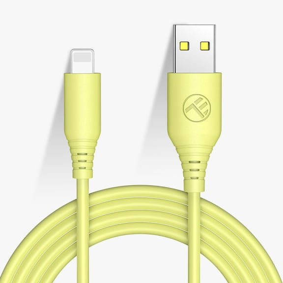 Tellur Silicone USB to Lightning Cable, Compatible - Charge and Sync Apple Products with Lightning Port, 3A, 1m, Yellow