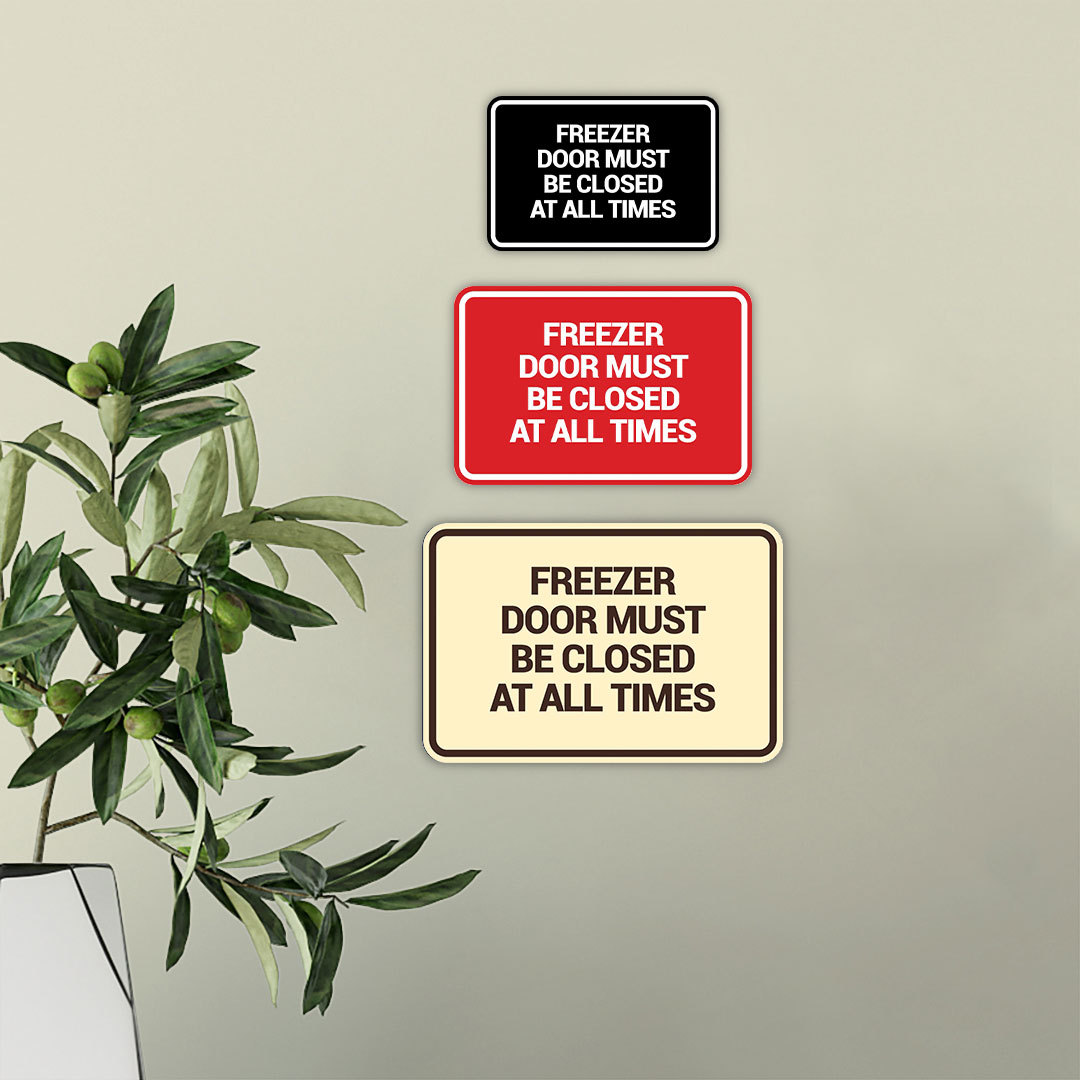 Please Keep Door Closed At All Times Sign, Green Header, SKU: S2-0508