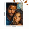 thumbnail image 3 of Qisvanset 12x16 Inch 2D Flat Framed Canvas Art, Father Daughter Jesus Portrait Religious Wall Art Father Day Gift Decor, 3 of 5
