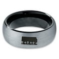 thumbnail image 2 of Tungsten Kansas Sunflower State Flowers Band Ring 8mm Men Women Comfort Fit Black Dome Brushed Gray Polished, 2 of 4