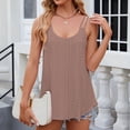 thumbnail image 5 of Qwertyu Womens Summer Eyelet Tank Tops Spaghetti Strap Scoop Neck Sleeveless Flowy Casual Beach Vacation Shirts Loose Trendy Basic Tops Light pink S, 5 of 8