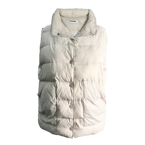 CRAYNER Women's Vests Puffer Winter Lightweight Coat Down Pockets Beige