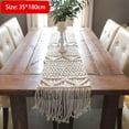 thumbnail image 3 of 2X Camino de Mesa de Macramé, Decoración de Mesa de Boda Boho, Estilo de Casa de Campo Vintage Y Comedor Bohemio, Blanco Beige, 3 of 5