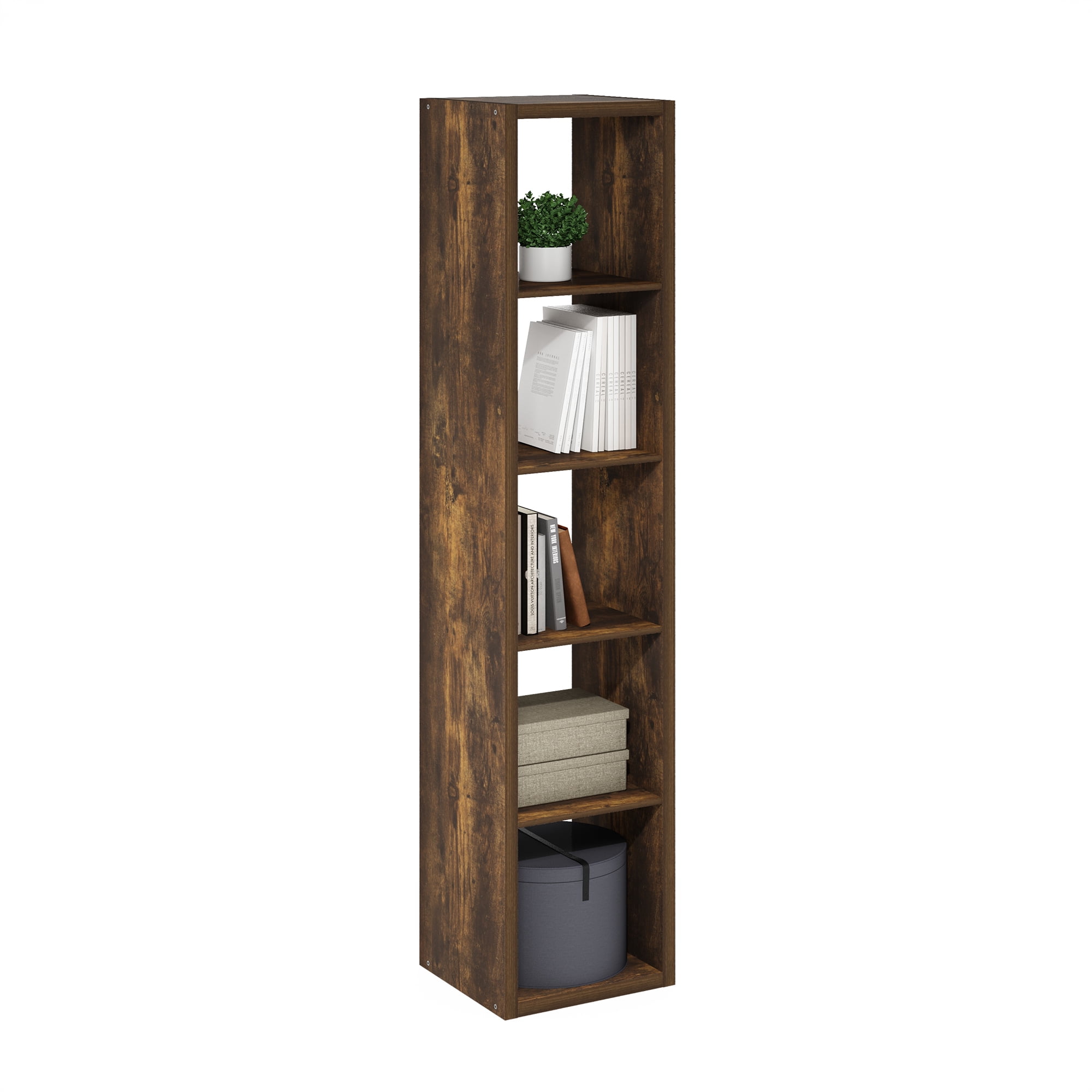 Furinno CUBICLE Open Back Decorative Verticle Cube Storage Organizer Amber Pine