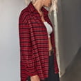 thumbnail image 2 of Camisa De Corte Casual Para Mujer, Camisa A Cuadros Con Estampado De Botones Y Cuello Vuelto, Poliéster Para Ir De Compras ANGGREK Otros, 2 of 8