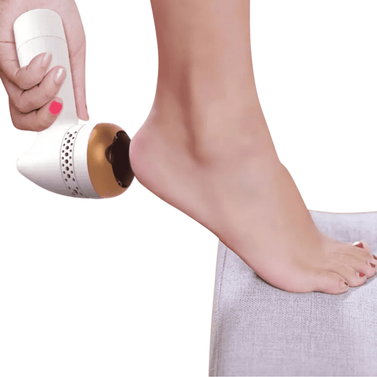 Premium Photo  Female feet and electric foot scrubber or massage