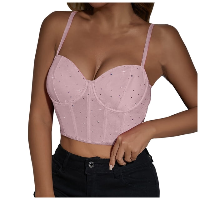 adviicd V Neck Tank Tops for Women Womens Sleeveless Racerback High Neck Casual Basic Cotton Ribbed Fitted Tank Top(Pink,M)
