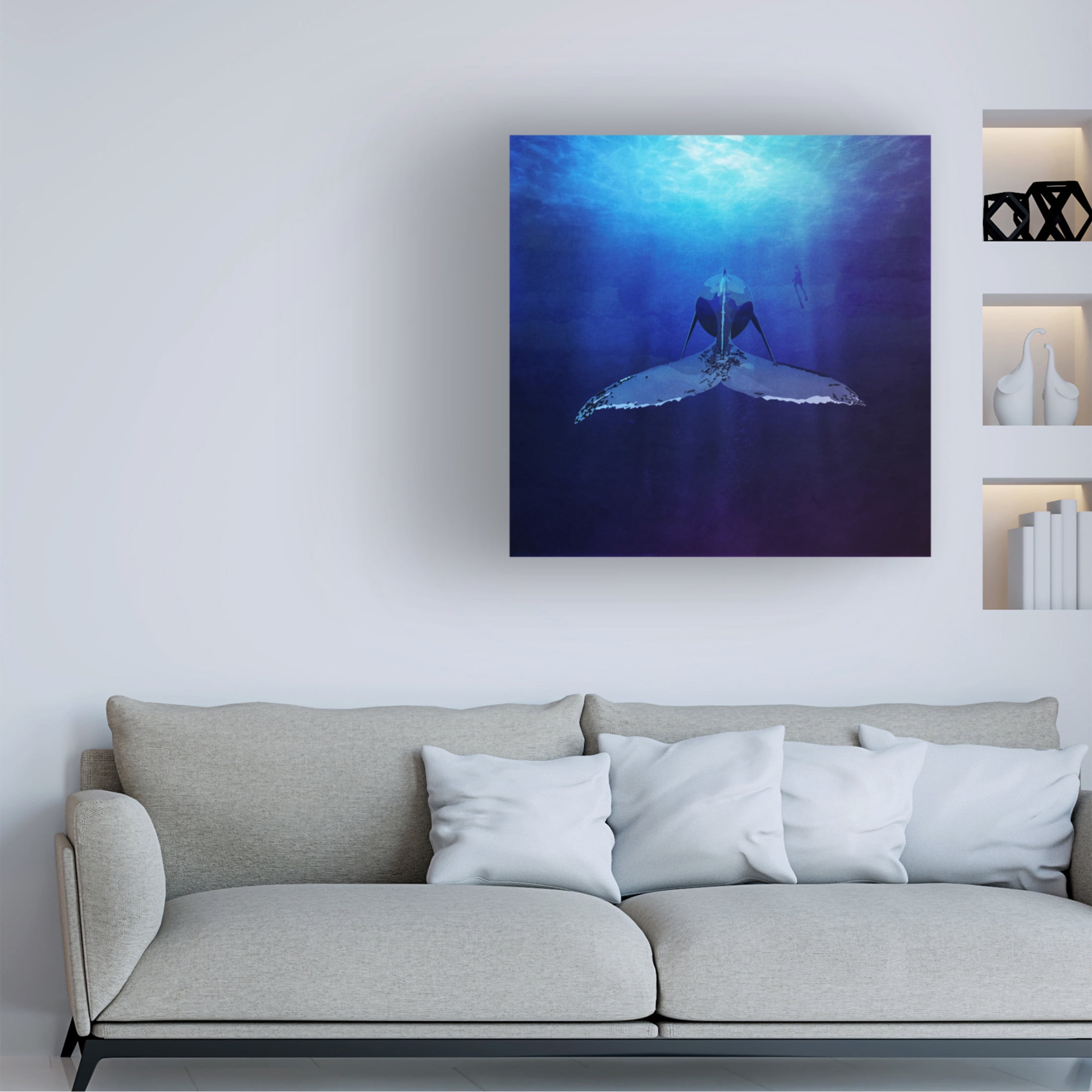 Trademark Fine Art Emel Tunaboylu Whale Canvas Wall Art