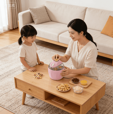 DIY Mini Ice Cream Maker, One-Touch Dessert Maker, Single Serving of Gelato, Frozen Yogurt, Compact Electric Makers for Kitchen, Family Treats (Pink)(Q)