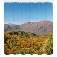 thumbnail image 3 of Appalachian Shower Curtain, Daytime Photo of Woodland in Amazing Fall Colors in Smoky Mountains Tennessee, Fabric Bathroom Set with Hooks, 69W X 70L Inches, Multicolor, by Ambesonne, 3 of 3