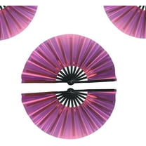 RuWeoMaa 2 Pack Boots on the Ground Hand Fan, Line dance popping fan, Large Folding Hand Fans for Chinese Kung Fu, Line Dancing, Party, Weddings,Club,Performance, Festival, Gift. (White)