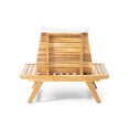 thumbnail image 5 of Christopher Knight Home Sedona Outdoor Acacia Wood Chair (Set of 2) by  Teak Finish + White Cushion, 5 of 5