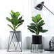 thumbnail image 2 of 2 piezas de higuera artificial de hoja de violín de 19,6 pulgadas, plantas falsas, vegetación ficus para bodas, patios, exteriores, verde, 2 of 5