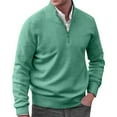 thumbnail image 2 of Clearance! Hontri Autumn Men's Solid Color Casual Loose V Neck Tight Pullover Sweater Men's Sweater Coat Green Xxl, 2 of 4